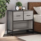 Maison Chic Nočna omarica - Nočna miza siva sonoma 60x31x60 cm inž. les in kovina, (21687359) | Shoptok.si