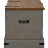 vidaXL Skrinja za shranjevanje HALDEN sivo 91x48x47cm Masivni les, bor | Shoptok.si