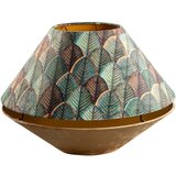 QAZQA Dubbele velours lampenkap blad dessin en beige met gouden binnenkant | Shoptok.si