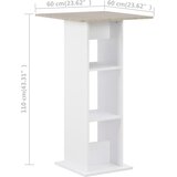  Barski stol bijeli i boja betona 60 x 60 x 110 cm | Eponuda.ba