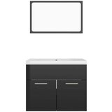  Set kupaonskog namještaja od iverice visoki sjaj crni | shoptok.hr