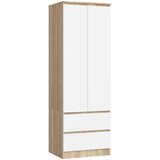 AKORD Star Garderobna Omara, 2 Vrata In 2 Predala, Hrast Sonoma/Bela, (5000331694) | Shoptok.si