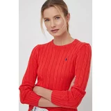 Polo Ralph Lauren Bombažen pulover rdeča barva