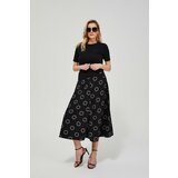 Marisse Flared Skirt With Print L-Sc-3421 Black Cene