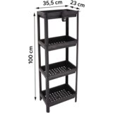 Tendance četverostruka samostojeća polica 35,5x23x100 cm crna | shoptok.hr