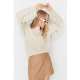 Trendyol Beige Knitted Detailed Knitwear Sweater Cene