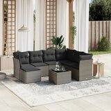  8-dijelni set vrtnih sofa od poliratana s jastucima sivi | shoptok.hr