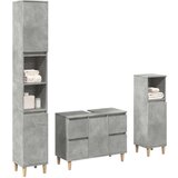 vidaXL 3-dijelni set kupaonskog namještaja siva boja betona drveni | shoptok.hr