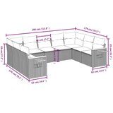  9-dijelni set vrtnih sofa s jastucima bež od poliratana | shoptok.hr