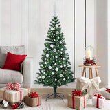 vidaXL Umjetna preddekorirana božićna jelka Zelena 150cm PVC in kovina | Shoptok.si