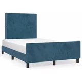 Okvir za krevet s uzglavljem tamnoplavi 120x190 cm baršunasti