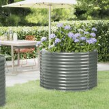  Povišena vrtna gredica od pocinčanog čelika 100x100x68 cm sivi | shoptok.hr