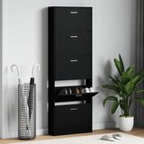 Ormarić za cipele crni 59 x 17 x 169 cm od konstruiranog drva | shoptok.hr