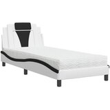  Krevet Viana s madracem bijeli-crni 90 x 190 cm od umjetne kože | shoptok.hr