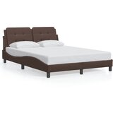  The Living Store Posteljni okvir z vzglavjem rjav 140x190 cm umetno usnje - Posteljni Okvir, (21445791) | Shoptok.si