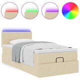  Otomanski okvir kreveta s madraca krem 80x200cm od tkanine | shoptok.hr