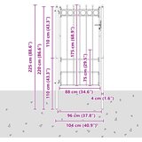  Ogradna vrata HORST 100 x 175 cm Metal Crna Može se zaključati | shoptok.hr