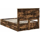  Krevetna konstrukcija s ladicama Dimljeni hrast 120 x 190 cm | shoptok.hr
