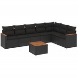 Maison Chic Seti vrtnega pohištva - Vrtna garnitura - Vrtni pohištvo set 8-delna z blazinami črn poli ratan, (21800067) | Shoptok.si