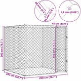  Kavez za pse Srebrno 200 x 200 x 200 cm Cinkani čelik | shoptok.hr