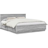  Krevetna konstrukcija S LED lampica Siva Sonoma 200 x 200 cm | shoptok.hr