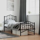 Metalni okvir kreveta s uzglavljem i podnožjem crni 75 x 190 cm | shoptok.hr