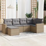 vidaXL 6-dijelni set vrtnih sofa s jastucima bež od poliratana Cijene