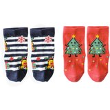 Koly Socks set novogodišnjih čarape za bebe 2/1 crveno-teget Cene