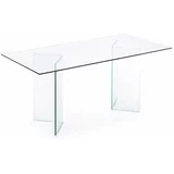 Kave Home Jedilna miza s stekleno mizno ploščo 90x200 cm Burano –