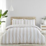 Catherine Lansfield Bela/bež posteljnina za zakonsko posteljo/podaljšana 230x220 cm Cove Stripe – | Shoptok.si