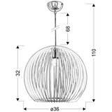 Candellux luster/visilica-haga viseća lampa 1X60W E27 36X36X110 plava | ePonuda.com