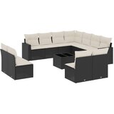  12-dijelni set vrtnih sofa od poliratana s jastucima crni | shoptok.hr