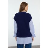 Trendyol Navy Blue Garni Detailed Knitwear Sweater | Shoptok.si