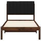  Krevetni okvir s tapiciranim uzglavljem Tamno smeđa i crna - tamno smeđa i crna 75 x 190 cm | shoptok.hr