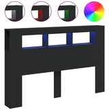  The Living Store LED posteljno vzglavje črno 160x18,5x103,5 cm inženirski les - LED Posteljno Vzglavje, (21452117) | Shoptok.si
