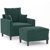 Fotelja s tabureom tamnozelena 60 cm baršunasta | shoptok.hr