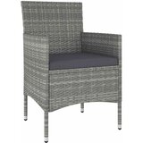  5-dijelni vrtni bistro set od poliratana i kaljenog stakla sivi | shoptok.hr