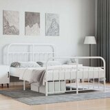 Metalni okvir kreveta uzglavlje i podnožje bijeli 150 x 200 cm Cijene