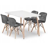 BOLZZ MILANO STO 120x80 cm + FERRA trpezarijske stolice set 4 kom Velvet siva BOLMILTBLWHIT + KJC208 GRAY | ePonuda.com