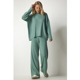  Women's Turquoise Knitwear Sweater Pants Suit | shoptok.hr