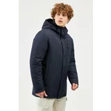 River Club Men's Navy Blue Lined, Detachable Hooded Water and Windproof Winter Coat & Coat & Parka.