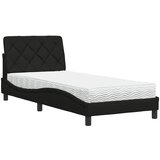 vidaXL Postelja z vzmetnico črna 90x190 cm blago, (21792690) | Shoptok.si