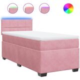 Box spring krevet s madracem ružičasti 90x200 cm baršunasti | shoptok.hr