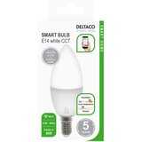 Deltaco SMART HOME LED žarulja, E14, WiFI 2.4GHz, 5W, 470lm, dim, 2700K-6000K, 220-240V,BIJELA Slike