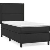  Box spring postelja z vzmetnico črn 100x200 cm umetno usnje, (20724389) | Shoptok.si