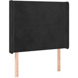 Maison Chic vzglavna omarica - nočna omarica - posteljna omarica z ušesi črno 103x16x118/128 cm žamet, (21707898) Cene