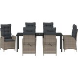  Vrtni set za objed 7 kom. Siva poliratan | shoptok.hr