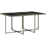 vidaXL 11-dijelni vrtni blagovaonski set s jastucima poliratan sivi | shoptok.hr