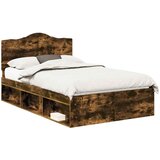  Krevetna konstrukcija s uzglavljem Dimljeni hrast 135 x 190 cm | shoptok.hr