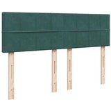 vidaXL Box spring postelja z vzmetnico temno zelena 140x200 cm žamet | Shoptok.si